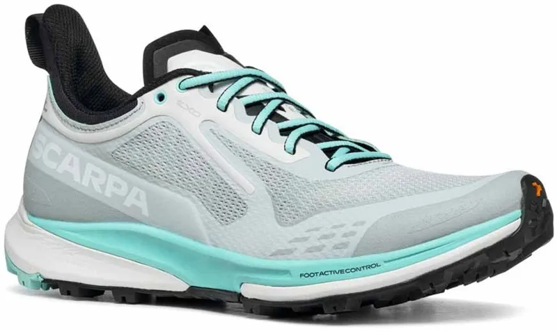 Scarpa Womens Golden Gate Kima RT Trail Running Shoes - Light Gray-Aruba Blue